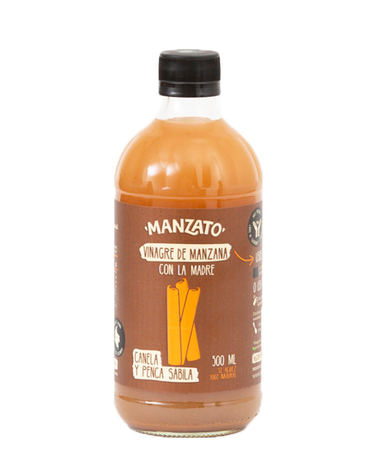 Vinagre de manzana con canela y penca sábila Manzato 500 ml