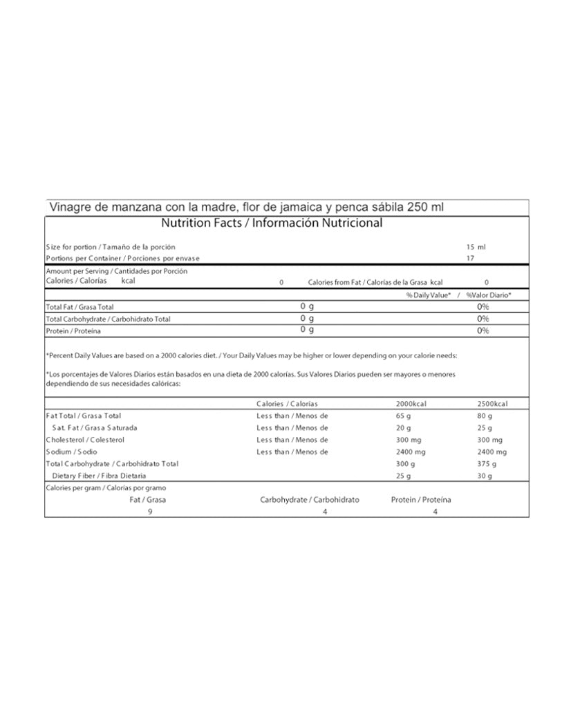 Vinagre de manzana con flor de jamaica y penca sábila Manzato 500 ml