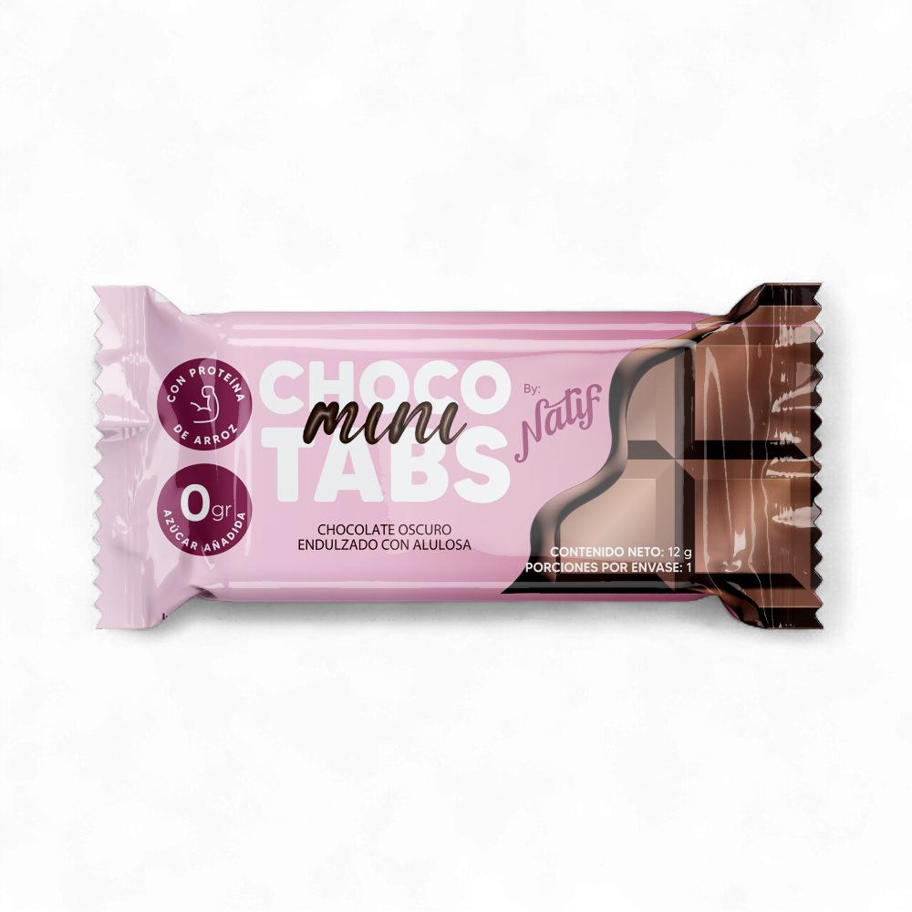 Mini tabletas de chocolate oscuro, con un sabor intenso y equilibrado