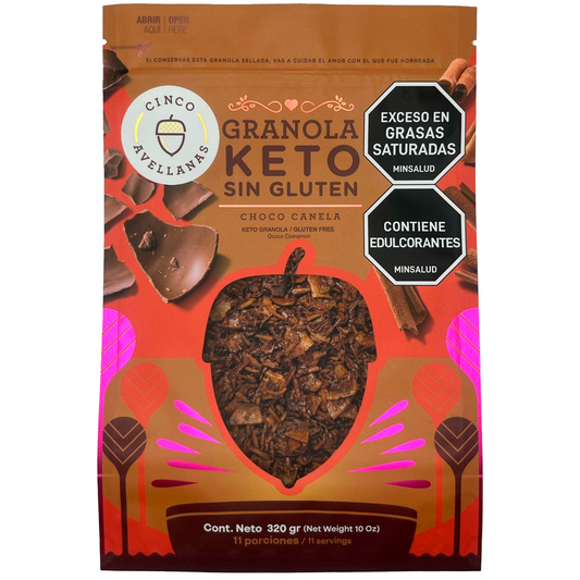 Granola keto choco canela Cinco avellanas