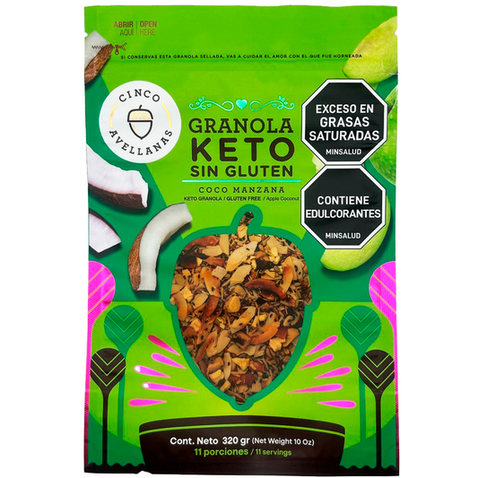 Granola keto coco manzana Cinco avellanas