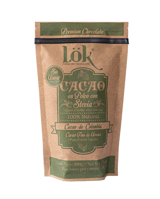 Cacao en polvo con stevia Lok 200 gr