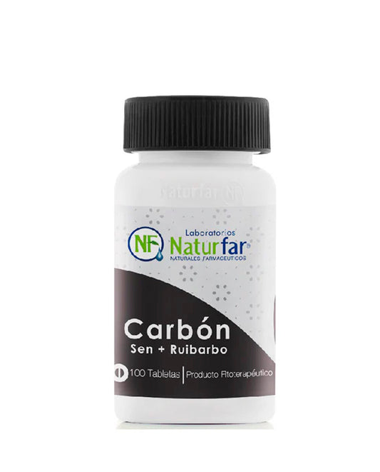 Carbón sen-ruibarbo Natufar 100 tabletas