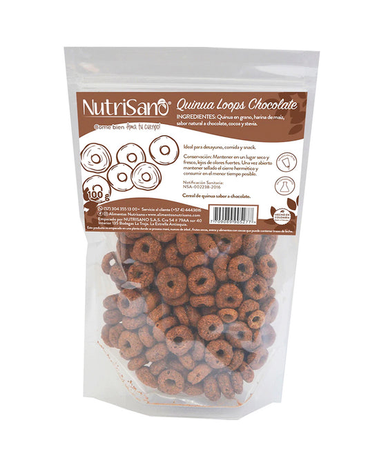 Cereal quinua loops chocolate Nutrisano 100 gr