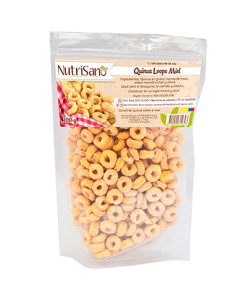 Cereal quinua loops miel Nutrisano 100 gr