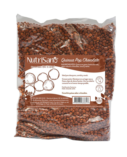 Cereal quinua pop chocolate Nutrisano 400 gr