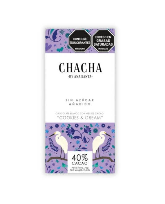 Chocolate blanco cookies and cream 40%