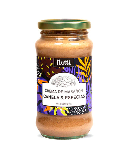 Crema de marañon canela y especias Nutti 240 gr
