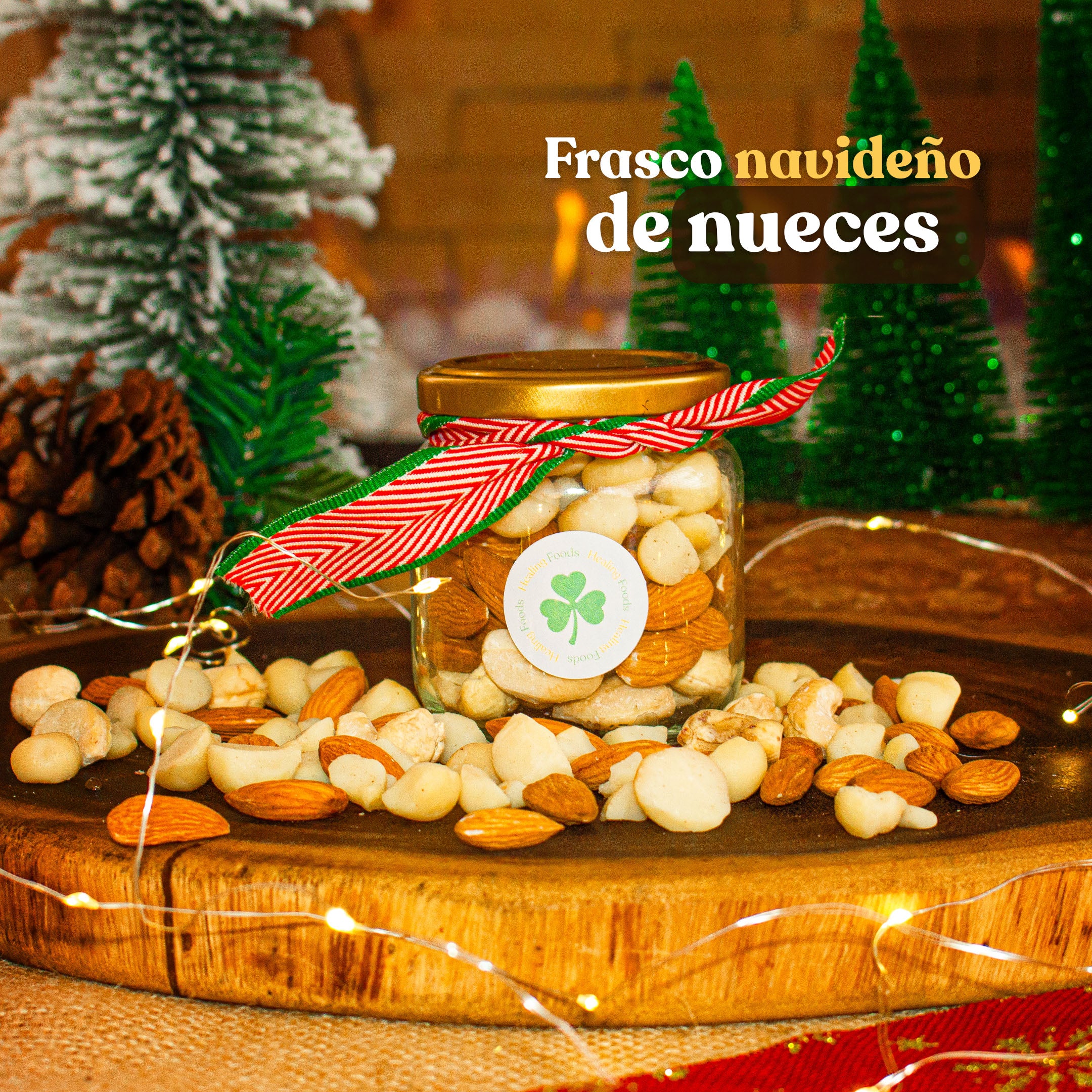 Frasco de nueces navideño 120 gr