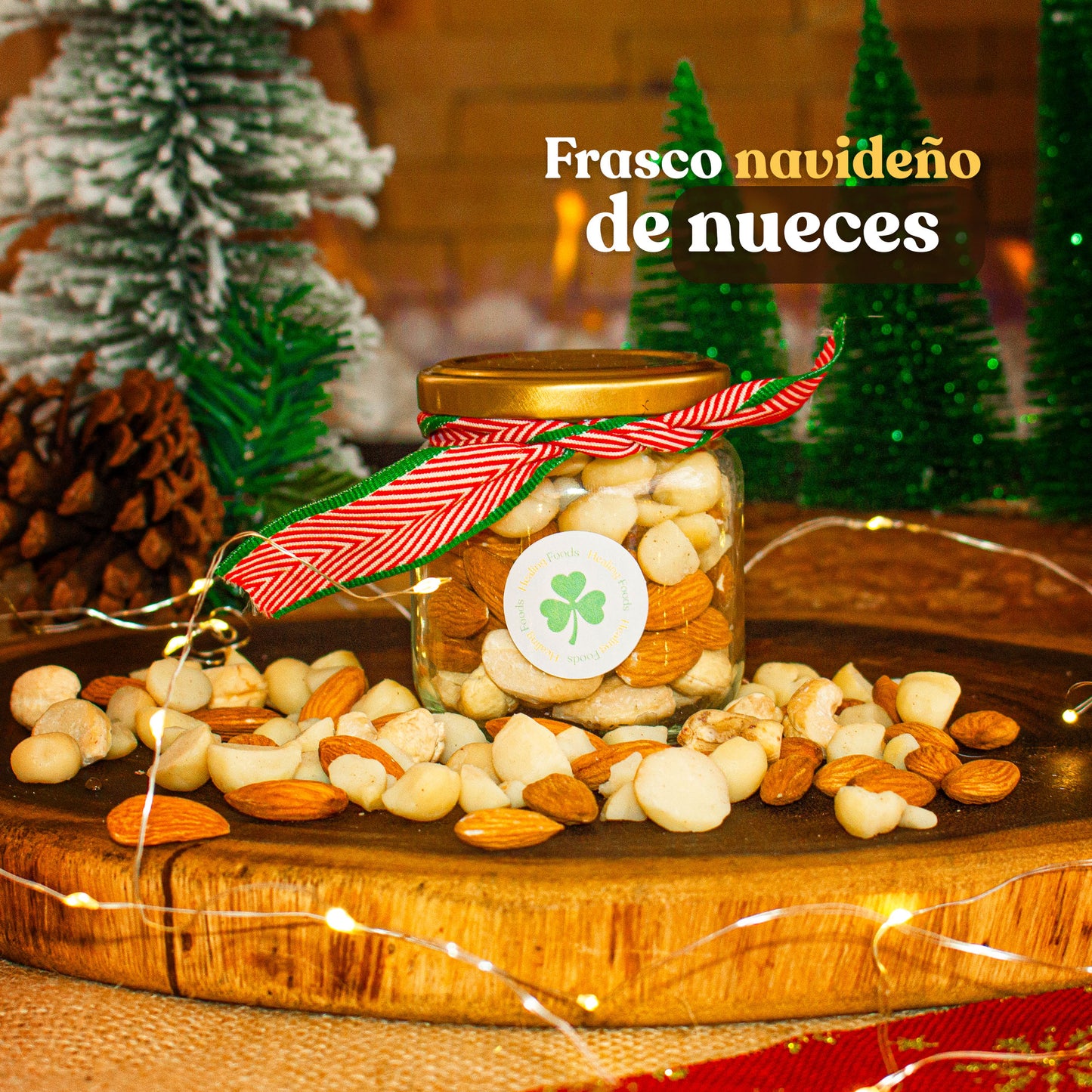 Frasco de nueces navideño 120 gr