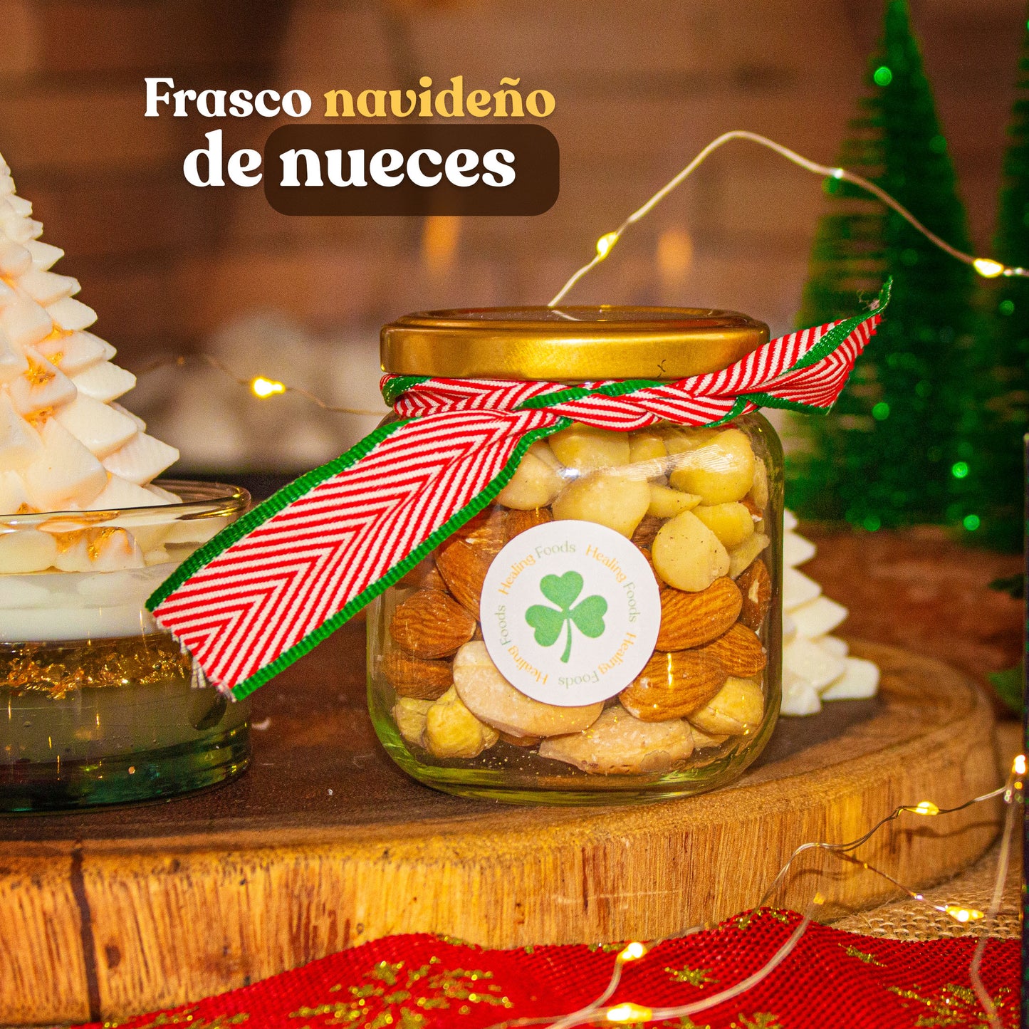 Frasco de nueces navideño 120 gr
