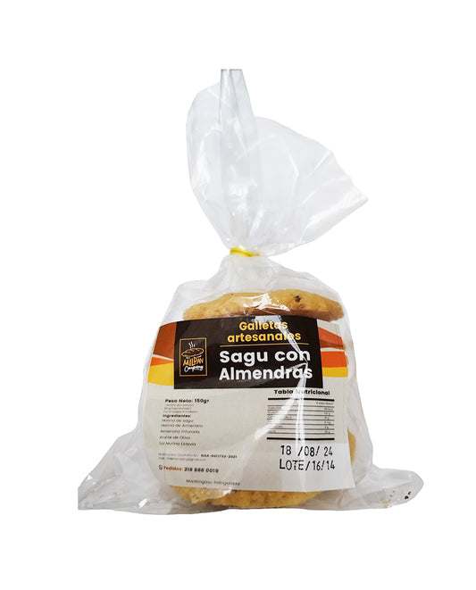 Galletas de sagú almendra artesanales Mildan 150 gr Sin Gluten