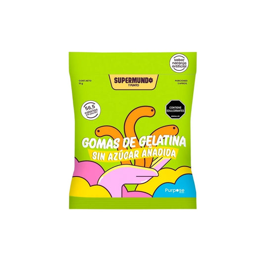 Gomitas de gelatina sin azúcar añadida 
Deliciosas, ligeras y perfectas para disfrutar en cualquier momento del día, con sabor a naranja.