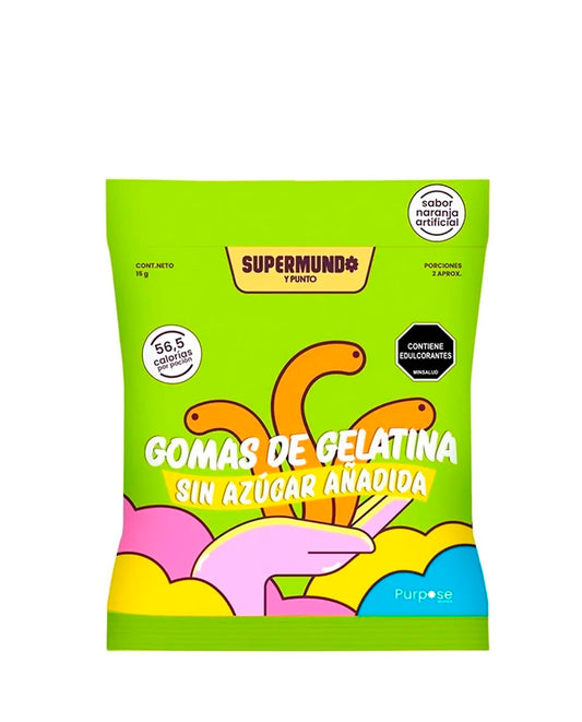 Gomitas de gelatina de naranja Supermundo 30 gr