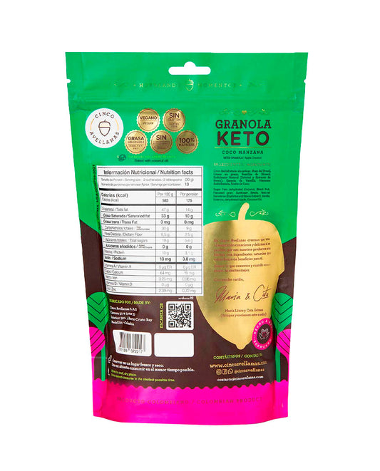 Granola keto coco manzana Cinco avellanas 400 gr