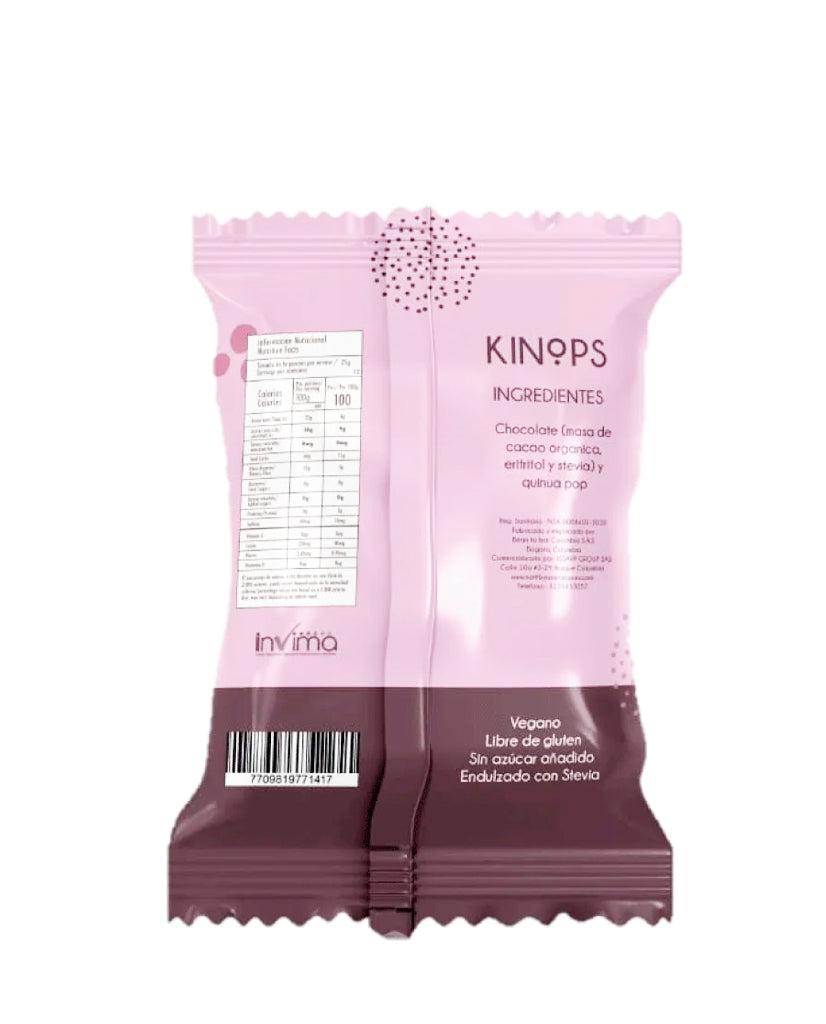 Kinops chocolate oscuro 60% vegano Natif 30 gr