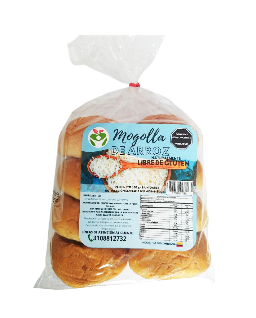 Mogollas de arroz Vida sana 8 unds Sin Gluten