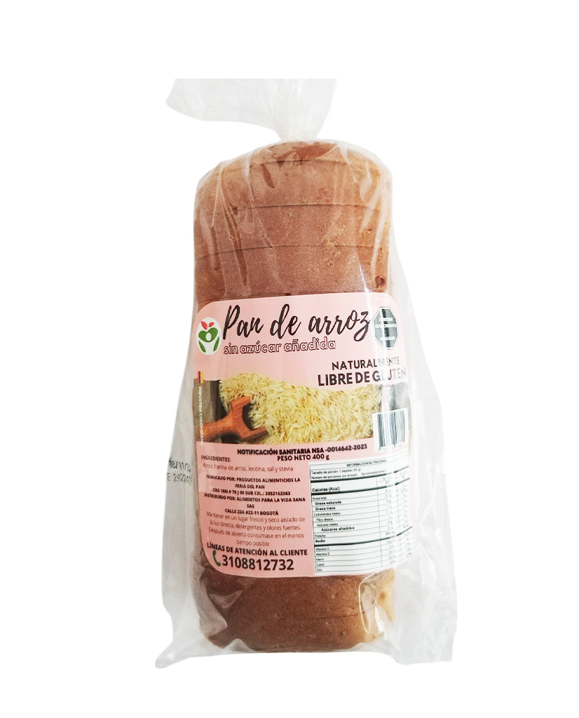Pan de arroz tajado Vida sana 400 gr Sin Gluten