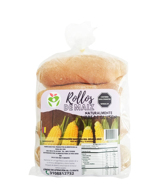 Rollos de Pan de maíz Vida sana 8 und Sin Gluten
