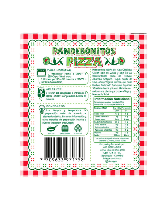Pandebonitos pizza Del origen 9 unds