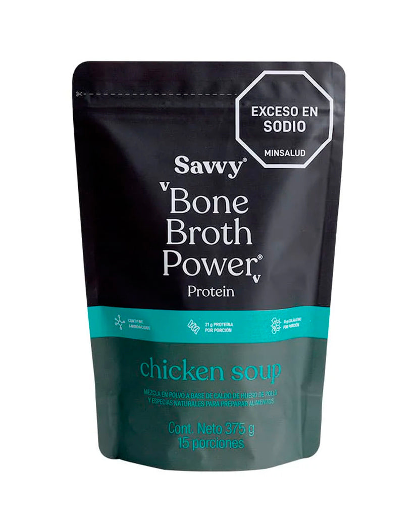 ProteÌna bone broth power chicken soup Savvy 375 gr