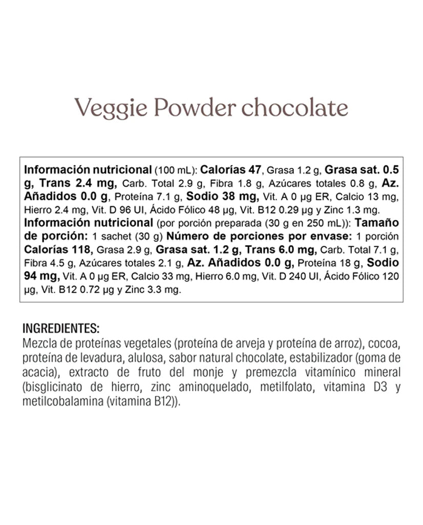 Proteina sachet veggie power chocolate Savvy 30 gr