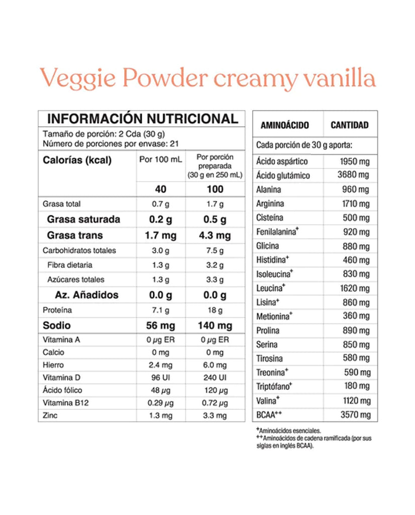 Proteina veggie powder creamy vanilla Savvy 630 gr