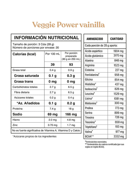 Proteina veggie power vainilla Savvy 560 gr