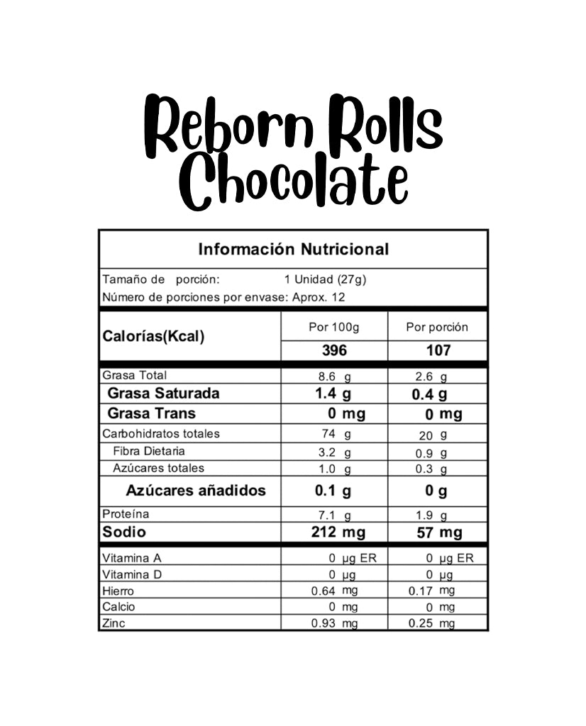 Rolls de chocolate Reborn 12 unds