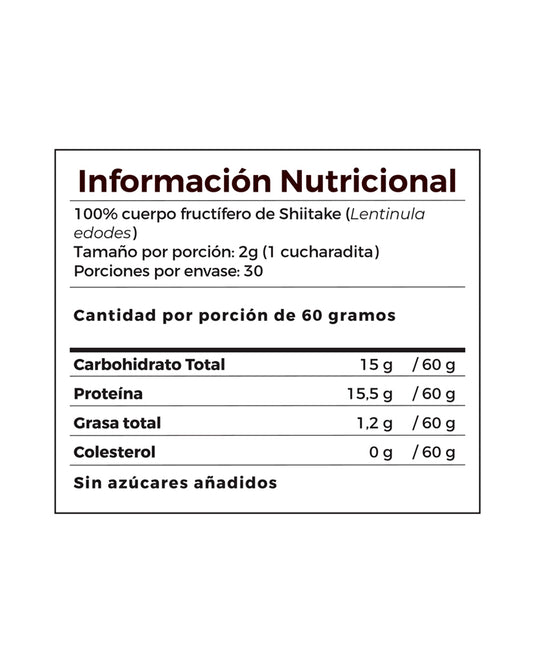 Shitake vital Setas 60 gr