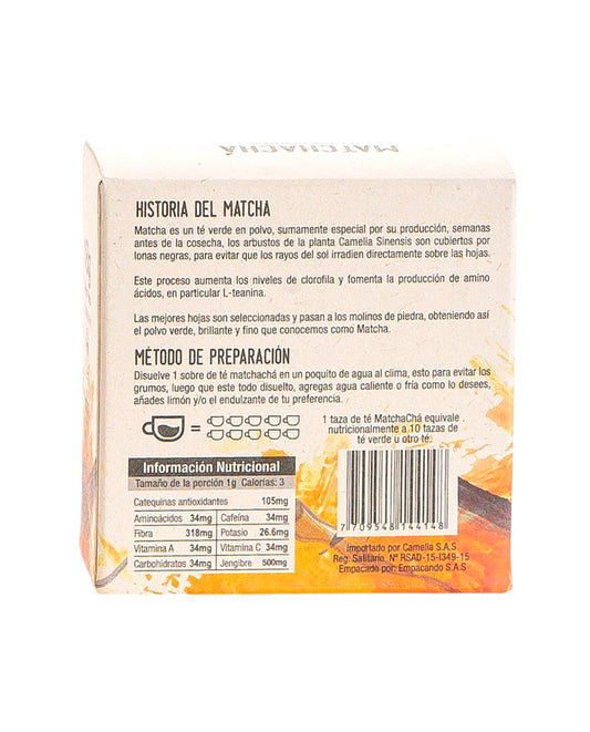 Té matcha jengibre caja Matchacha 18 gr