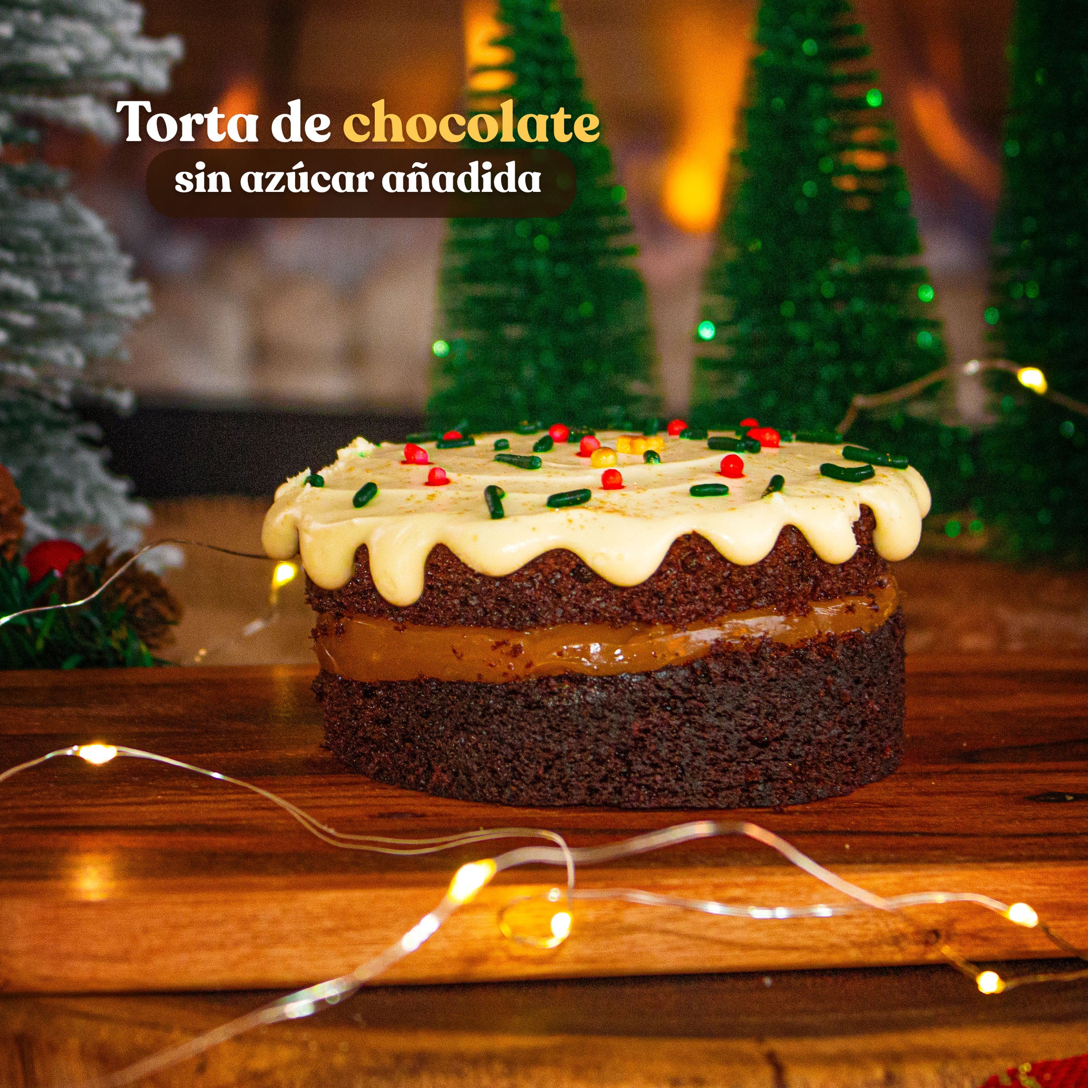Torta de chocolate navideña