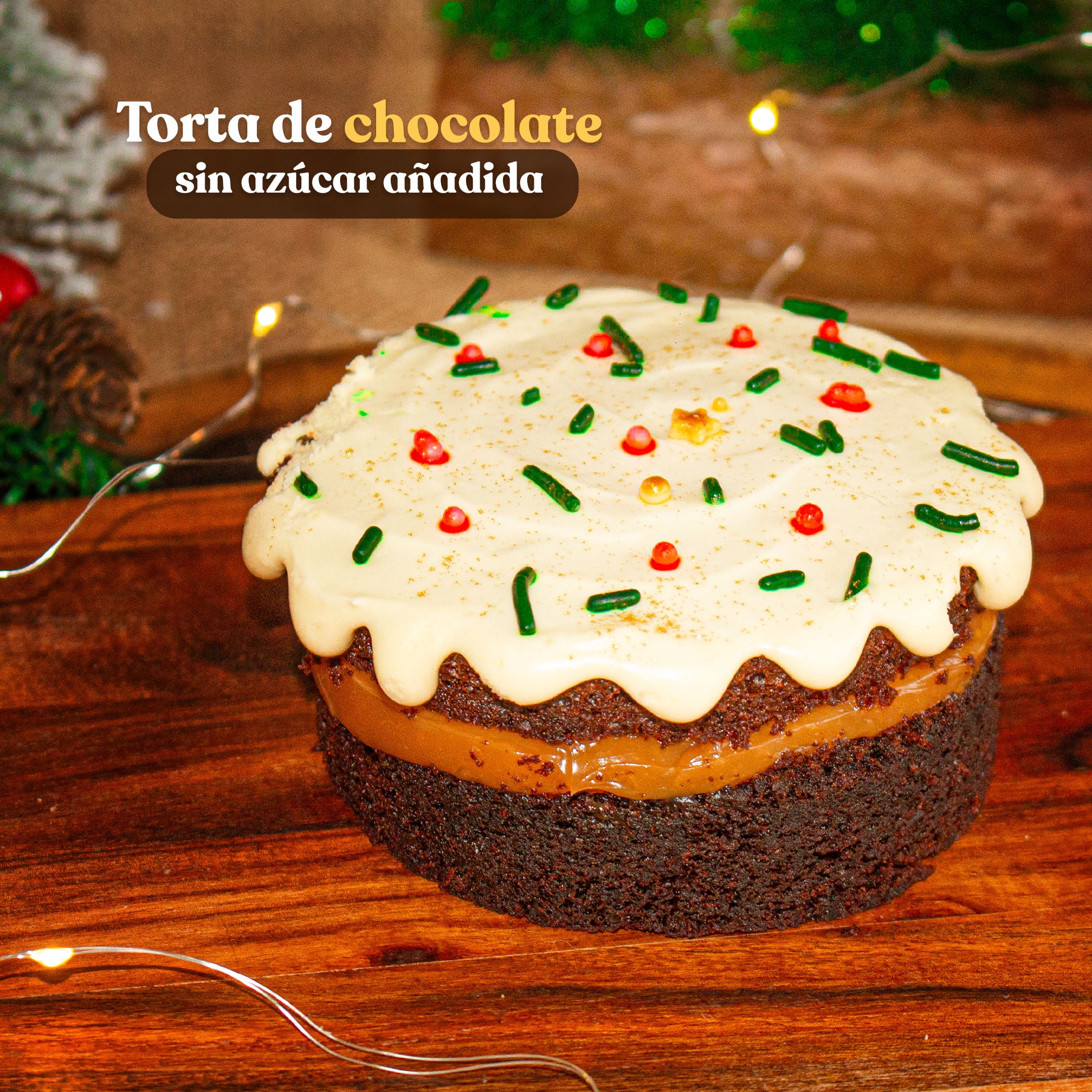 Torta de chocolate navideña