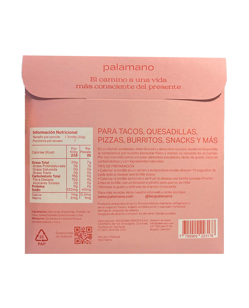 Tortillas de almendra Palamano 230 gr