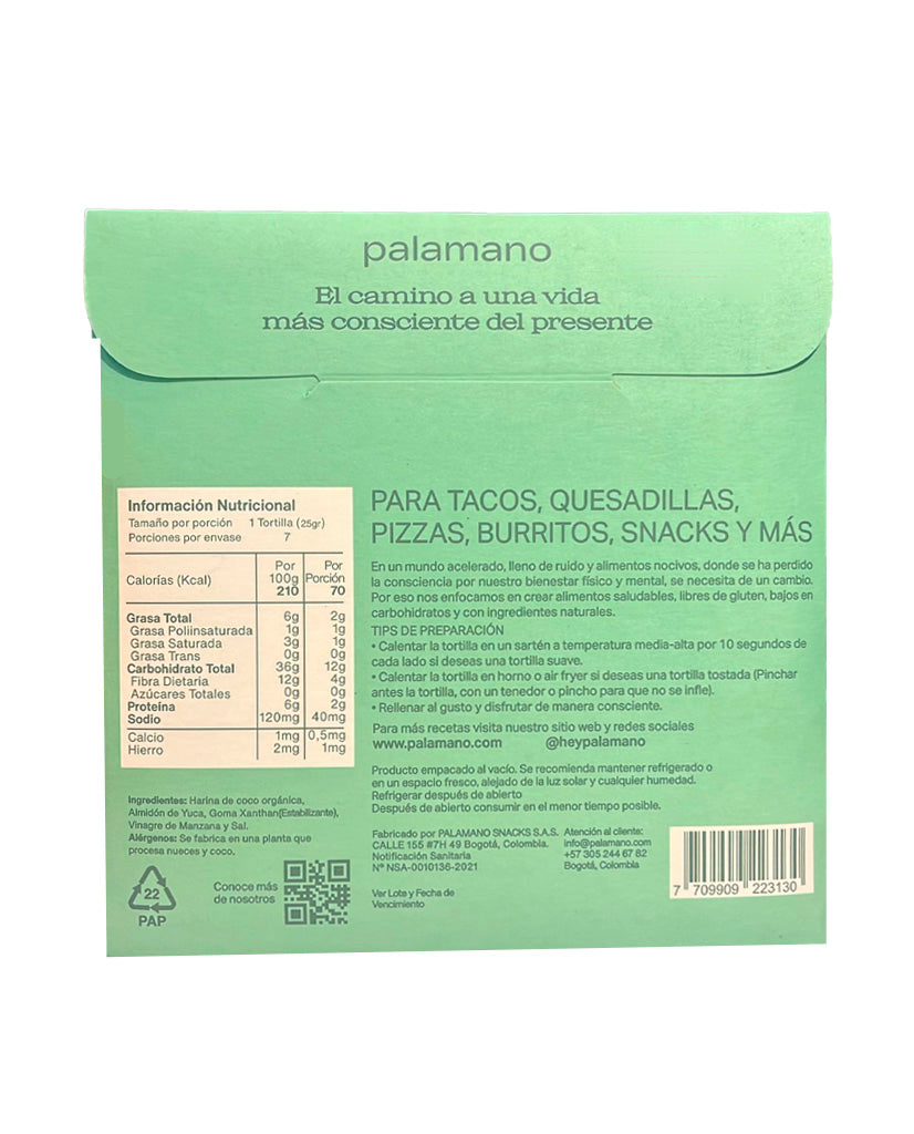 Tortillas de coco Palamano 250 gr