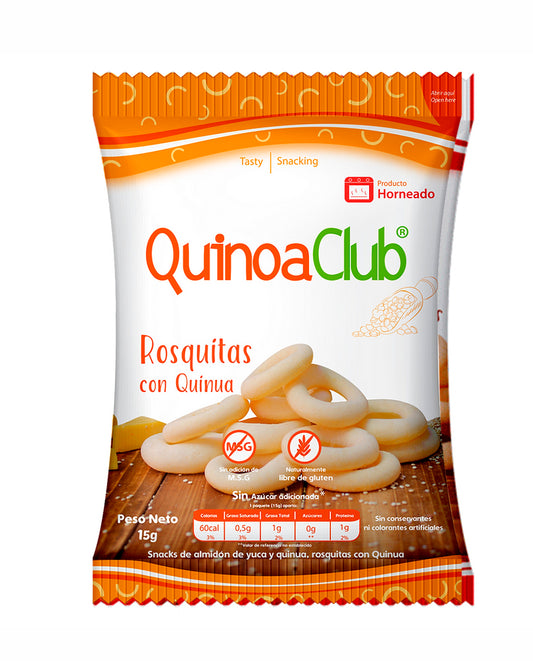Unidad rosquitas de quinua natural pack Quinoa club 15 gr