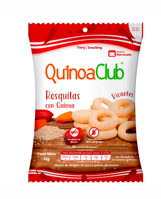Unidad rosquitas de quinua picante pack Quinoa club 15 gr