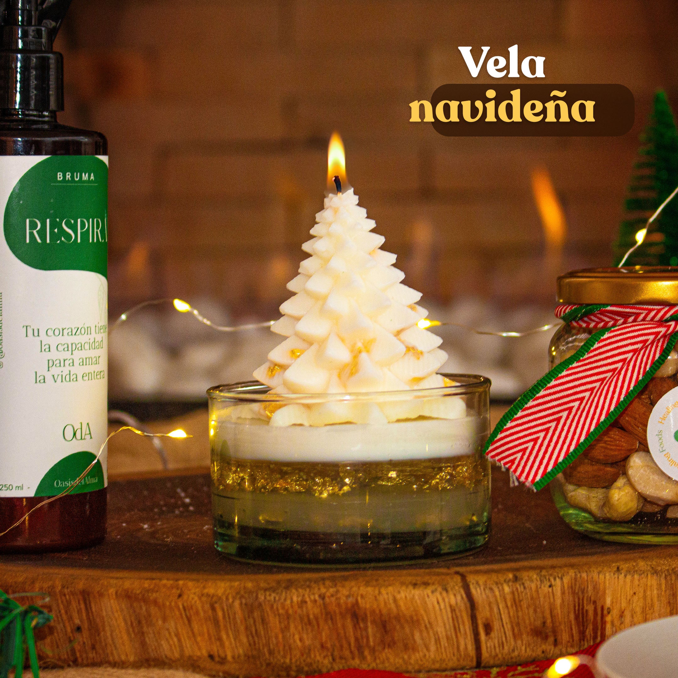 Vela árbol navideño