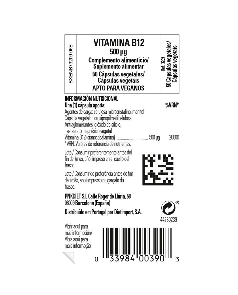 Vitamin B12 500 MCG Solgar 100 tabletas