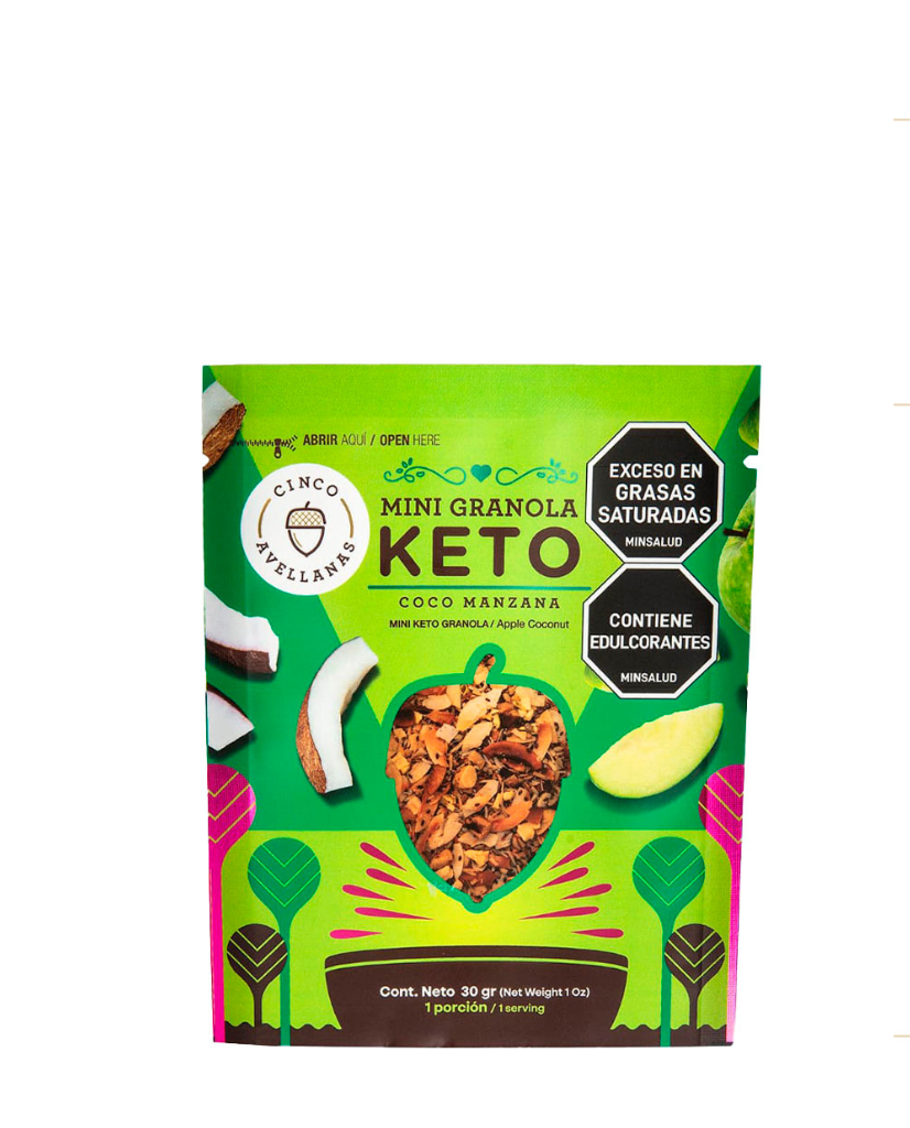 Granola keto coco manzana "Cinco avellanas"