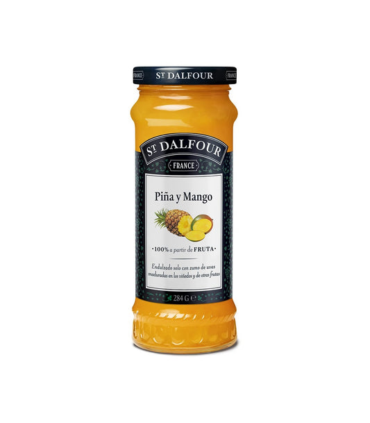 Mermelada de piña y mango 284 g, con fruta natural y un sabor tropical único para disfrutar en panes, yogures y postres