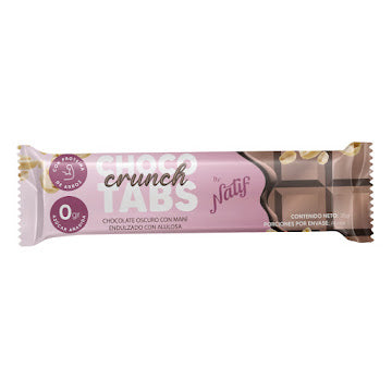 Chocolate oscuro con maní tostado, sabor intenso y textura crocante.