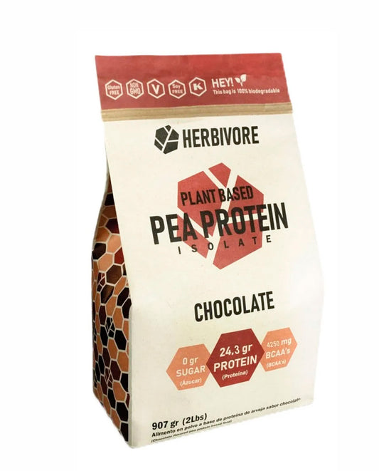 Proteina arveja chocolate Herbivore 907 gr