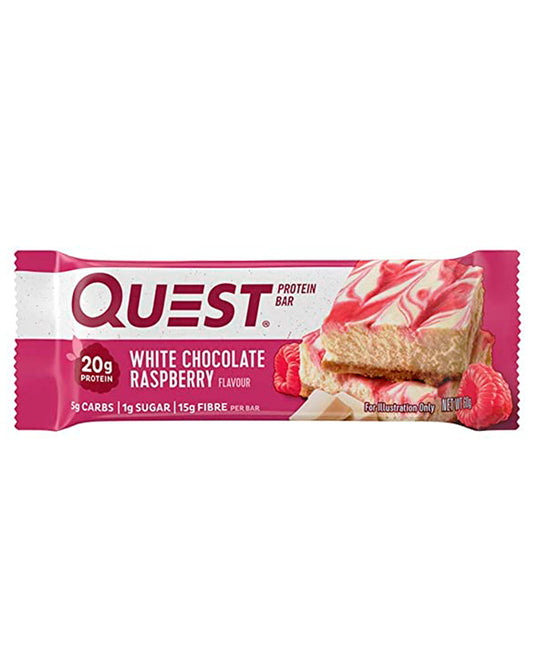 Barras de proteína white chocolate strawberry Quest 60 gr
